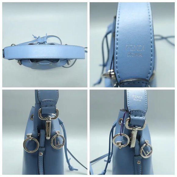 FENDI Mon Tresor Blue Leather Satchel 882-022625 - Picture 7 of 11